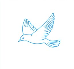 Obraz premium one line dove flying vector illustration on white background. bird's silhouette. Peace day 