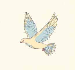 Obraz premium one line dove flying vector illustration on white background. bird's silhouette. Peace day 