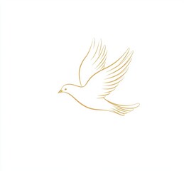 Obraz premium one line dove flying vector illustration on white background. bird's silhouette. Peace day 