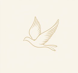 Fototapeta premium one line dove flying vector illustration on white background. bird's silhouette. Peace day 