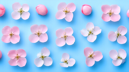 Bright spring-summer composition. The charm of flowers. Cherry blossoms.
