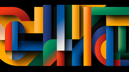 Abstract Colorful Geometric Design