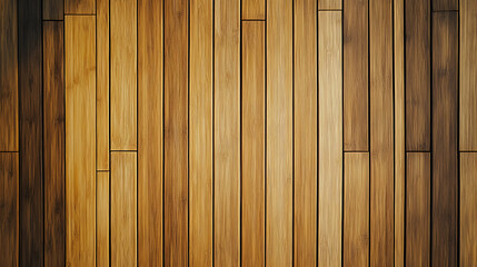 An eye-level full shot of parallel and perpendicular light brown wood flooring or wall paneling.