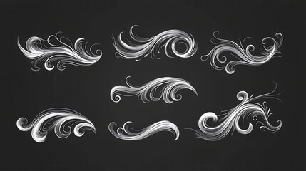 Decorative swirls divider. Collection of vector calligraphic objects for wedding invitation, greeting card and certificate design. Lines, borders, swirls and divider in retro classic style. illustrat