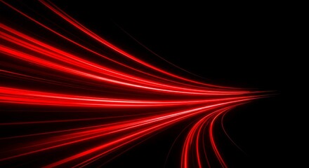 Red Light Trails Abstract Background - Abstract of red light trails on a black background, suggesting speed, movement, and energy