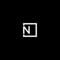 letter n logo combination with box