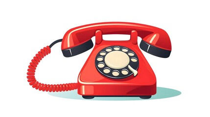 Phone Receiver Flat Icon Vector Illustration on White Background for Communications Concepts