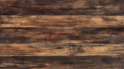 Rustic wooden plank surface with a rich brown hue, showcasing aged texture and natural wood grain patterns