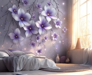 Serene Lavender Bloom Bedroom