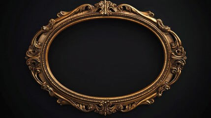 Elegant ornate gold oval frame