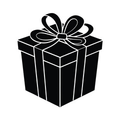 a gift box icon silhouette illustration
