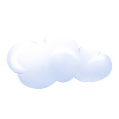 Watercolor illustration of a soft, fluffy cloud. Colored in tones for children's design