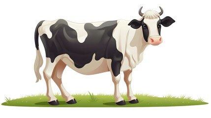 Professional Illustration of Cow in Farm Setting Stock Vector Graphic