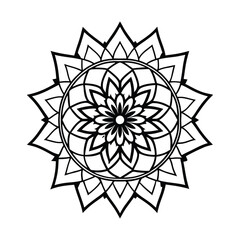 a gorgeous mandala line art vector silhouette