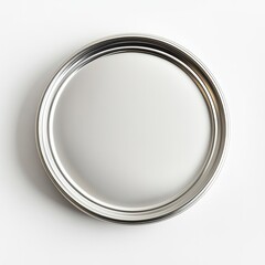 Round, metallic lid, likely for a container.  Features a smooth, reflective surface and concentric rings