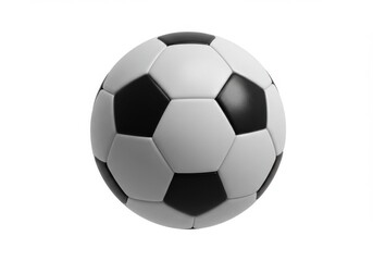 Naklejka premium Soccer ball displaying classic pattern isolated on white background