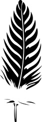 Obraz premium Black feather silhouettes in various shapes and styles, including curved, pointed, rounded, and detailed designs
