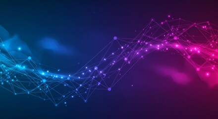 Obraz premium Wave Innovation Technology - Symbolizing transformation, network connection, data flow, technological advancement, and future innovation. A vibrant abstract design