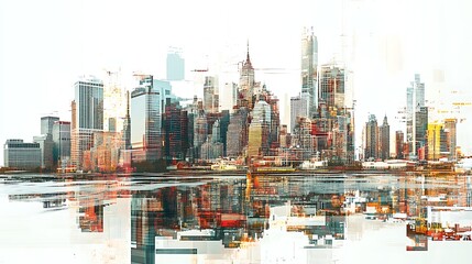 Naklejka premium Abstract urban skyline view