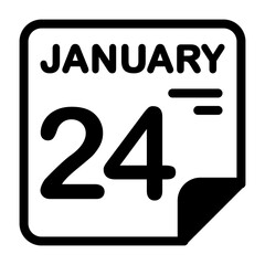 24 January Calendar Icon