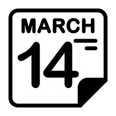 14 March Calendar Icon