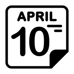 10 April Calendar Icon