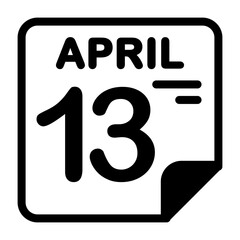 13 April Calendar Icon