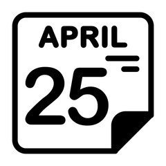 25 April Calendar Icon
