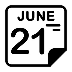 21 June Calendar Icon