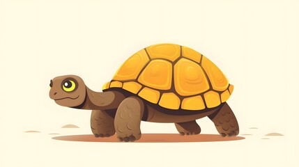 Obraz premium Detailed Tortoise Animal Cartoons Isolated Flat Vector Illustration for Graphic Design Projects