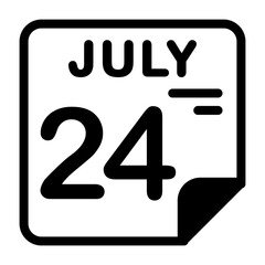 24 July Calendar Icon