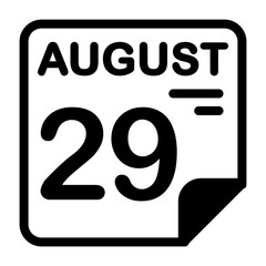 29 August Calendar Icon