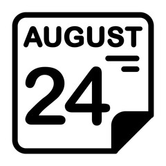 24 August Calendar Icon