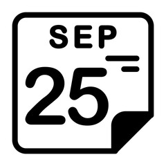 25 September Calendar Icon