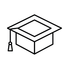 graduation cap icon symbolizing education line art vector silhouette