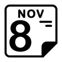 8 November Calendar Icon