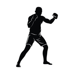 silhouette of a man in boxing stance-2