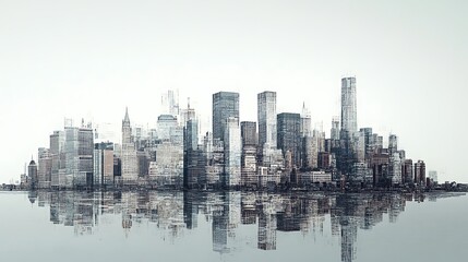 Fototapeta premium City skyline panorama reflection