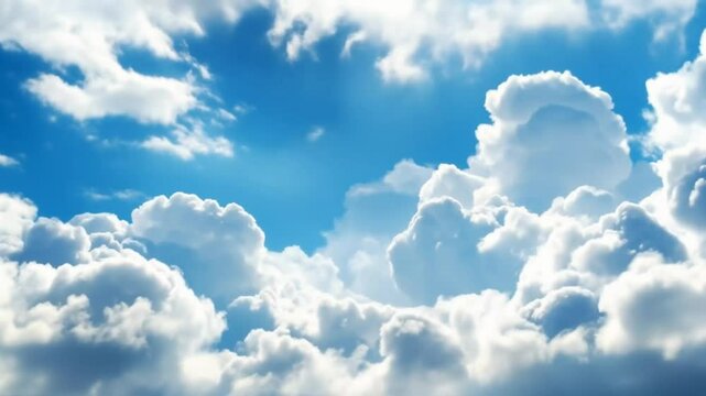 Fluffy puffy white cirrus or cirrostratus white cloud n cumulus cloudscape on beautiful sunny clear blue sky background in tropical summer or spring sunlight