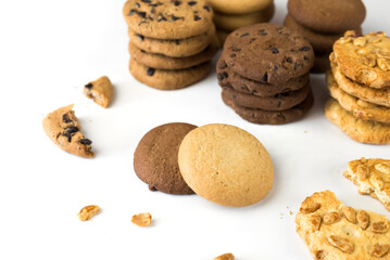 round cookies on a white background. cookies