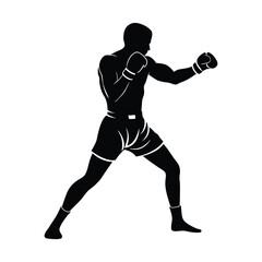 silhouette of a man in boxing stance-3