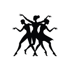 silhouettes of dancing girls