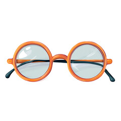 Fototapeta premium Round orange-rimmed eyeglasses 