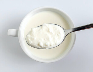 Cottage cheese in a bowl with butter and fresh ingredients for a healthy breakfast or dessert
