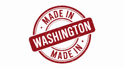 Made in Washington Red Circular Distressed Stamp