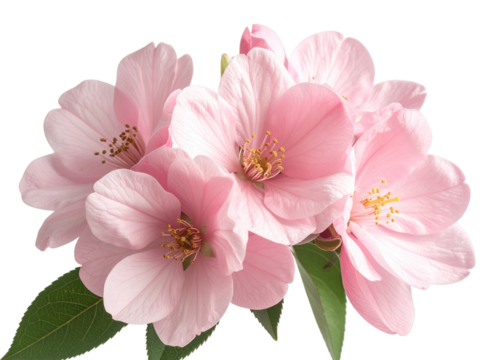  Botanical Close-Up of Pale Pink Petaled Blooms, Transparent Background