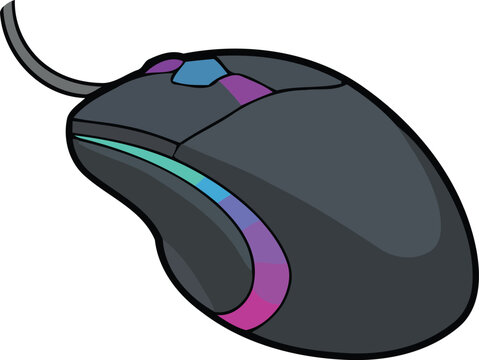Detailed Gaming Mouse Vector Illustration