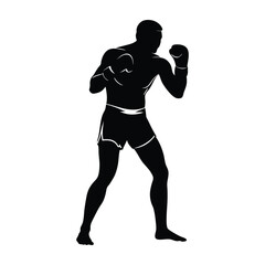 silhouette of a man in boxing stance-9