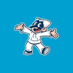pulcinella cartoon retro character mascot traditional naples italy