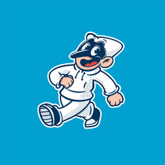 pulcinella cartoon retro character mascot traditional naples italy